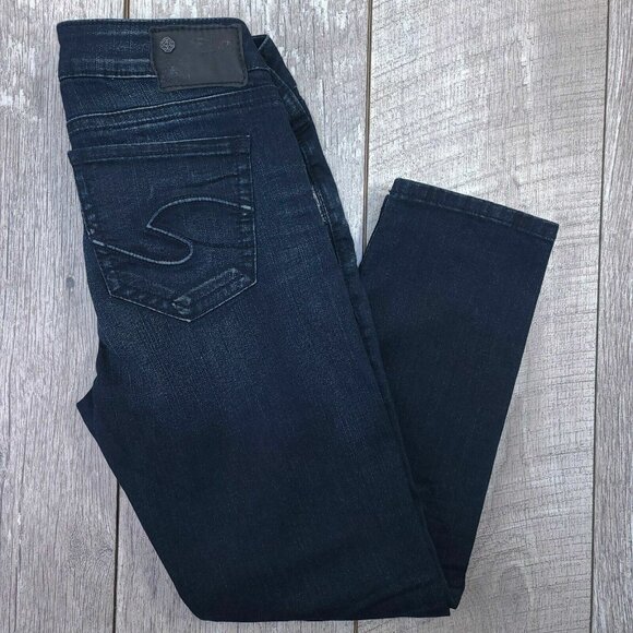 Silver Jeans Womens Tuesday Capri Size 27 Dark Blue Denim Straight Mid Rise - Picture 1 of 7